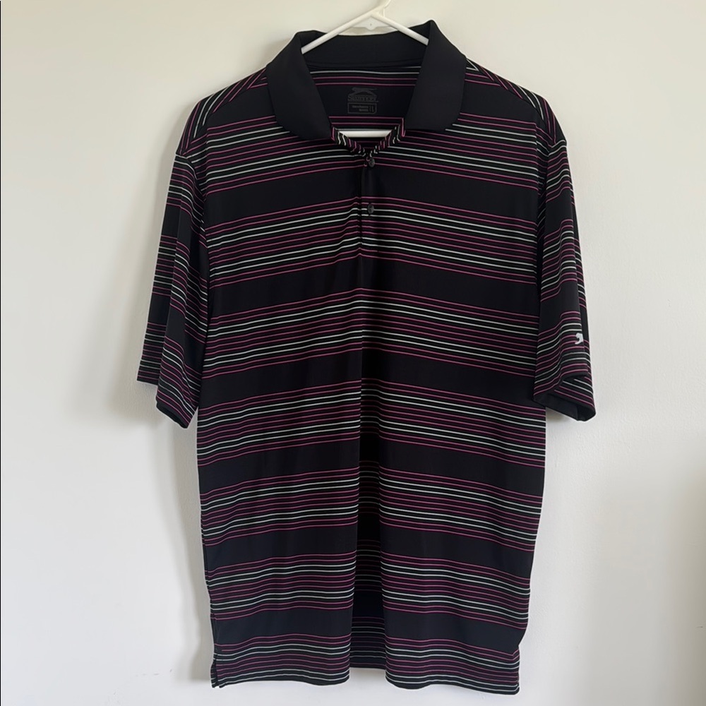 Slazenger Golf Black and Pink Polo